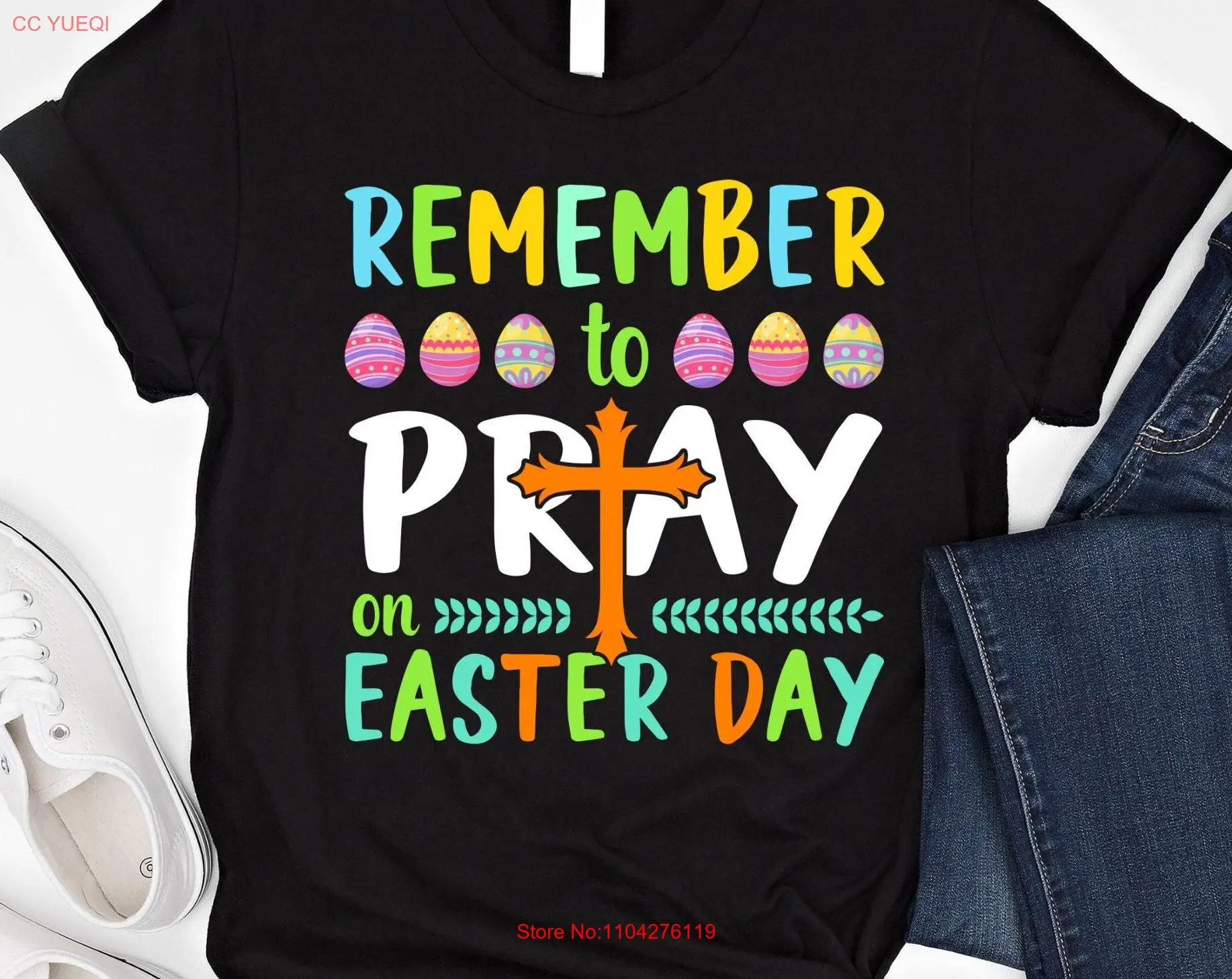 

Христианская пасхальная футболка «Помьember To Pray On Day» Иисус SweaT Church Свитер Рождение Христа с длинными или короткими рукавами