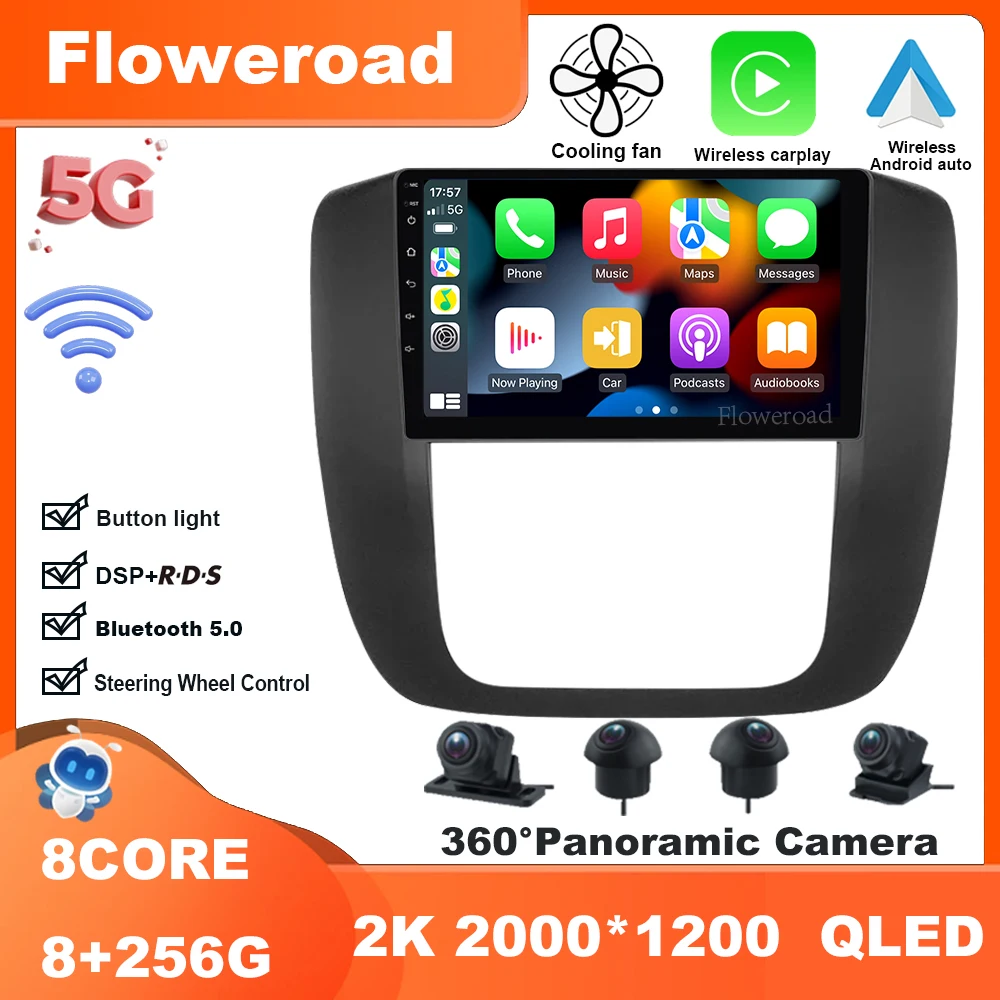 

9 Inch Android 13 For Chevrolet Tahoe GMC Yukon 3 2008-2012 Multimedia Player Navigation stereo GPS Carplay Auto 5GWiFi BT5.0