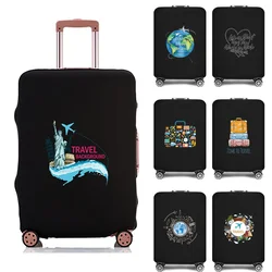 Portable Luggage Protective Cover Travel Pattern Travel Suitcase Cover Elastic Dust Cases for 18 To 28 Inch Travel Trunk Cover