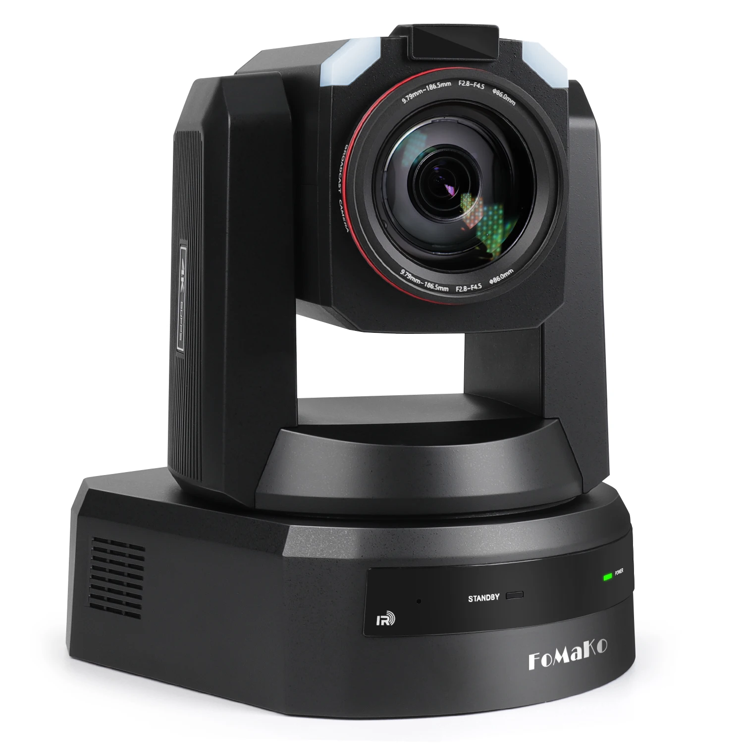 FoMaKo 4K PTZ Camera 20x Optical Zoom 12G-SDI AI Speaker Tracking NDIHX2  Low-Light 4/3-inch UHD CMOS Sensor K920N Black