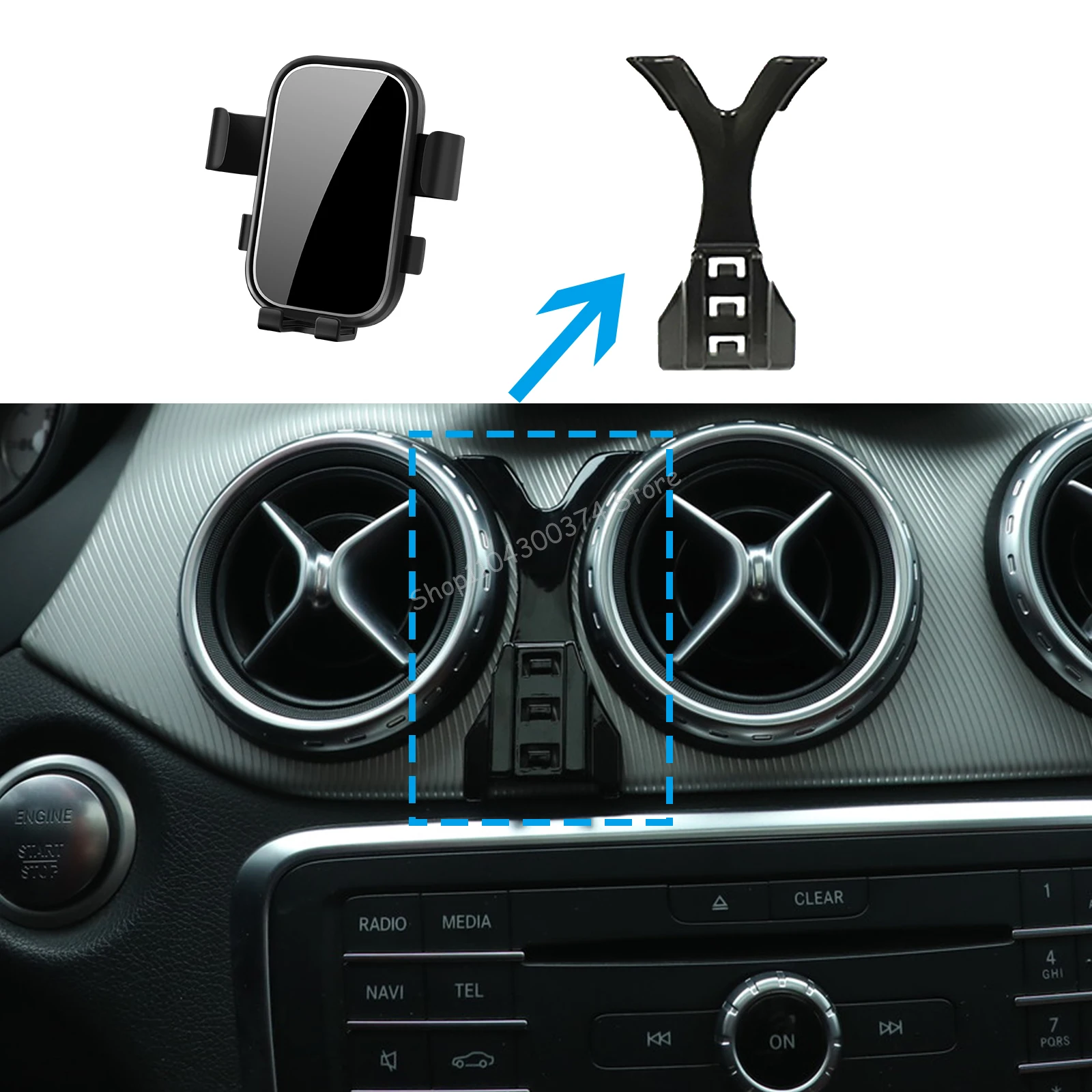 

Car Mobile Phone Holder for Mercedes-Benz A-Class 2013~2018 A45 AMG W176 GPS Bracket Navigation Stand Auto Accessories