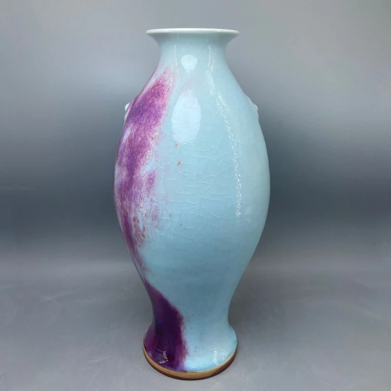 Ceramic vase Fish vase ornamental vase handicrafts Jun porcelain has ice cracks open pieces of under-glaze bubbles