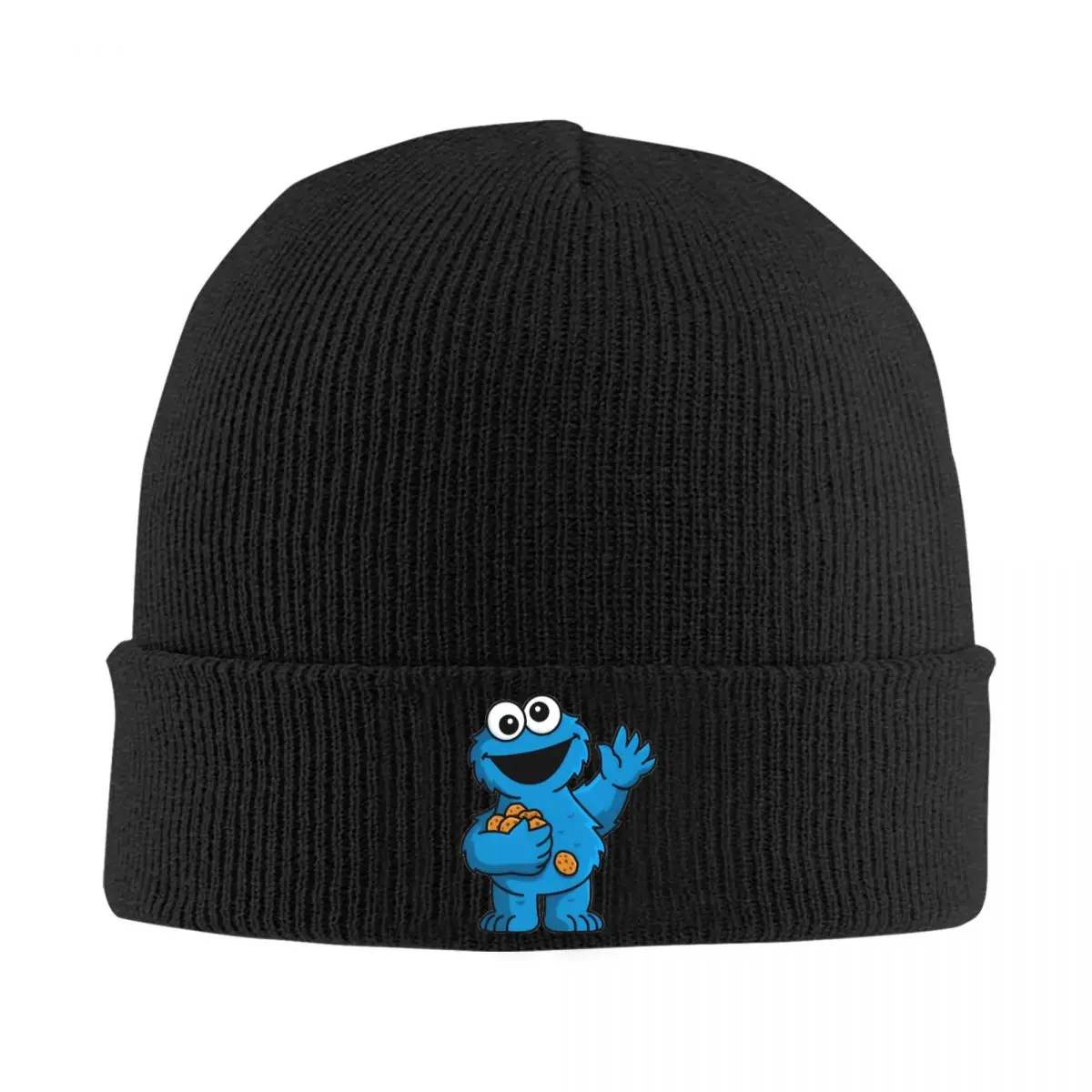 Cookie Monster Knitted Caps for Women Men Skullies Beanies Autumn Winter Hats Acrylic Cute Monster Casual Caps