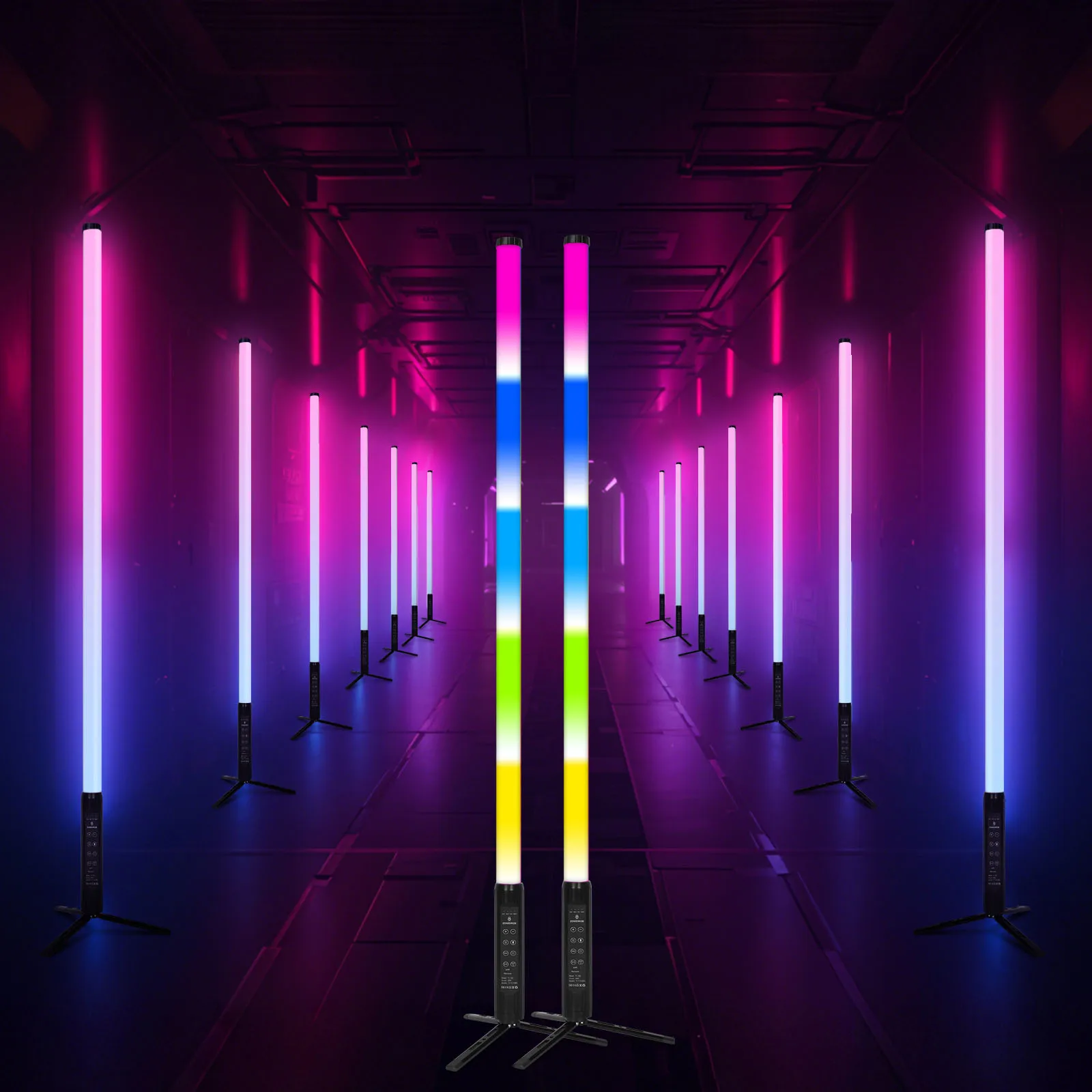 2Pack New Design TL-150 D40 1.5m APP Control RGB 360 Led Pixel Tube Lights Bar Stand for Video Party Events DJ Stage Lighting