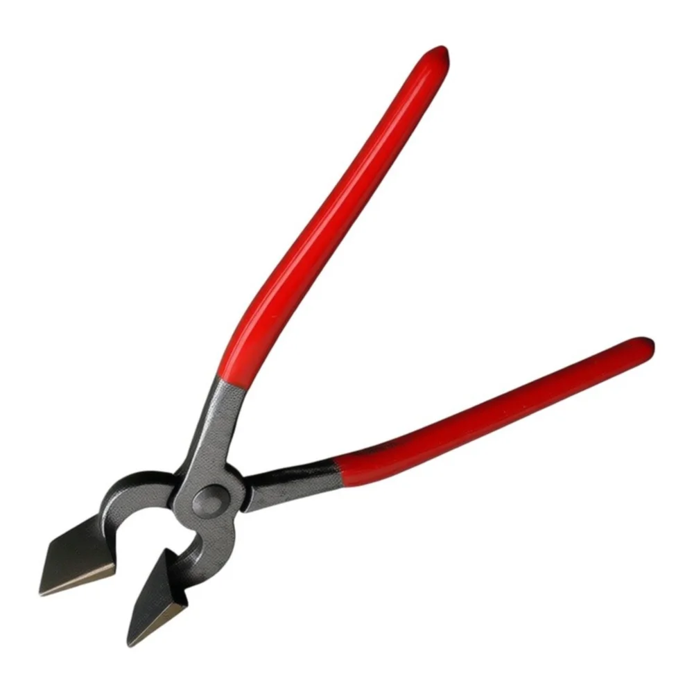 Red Leather Edge Folding Pliers 45mm Wide Mouth Anti-Slip Hand Tool For DIY Craft Bag Case Making Flat Mouth Plier