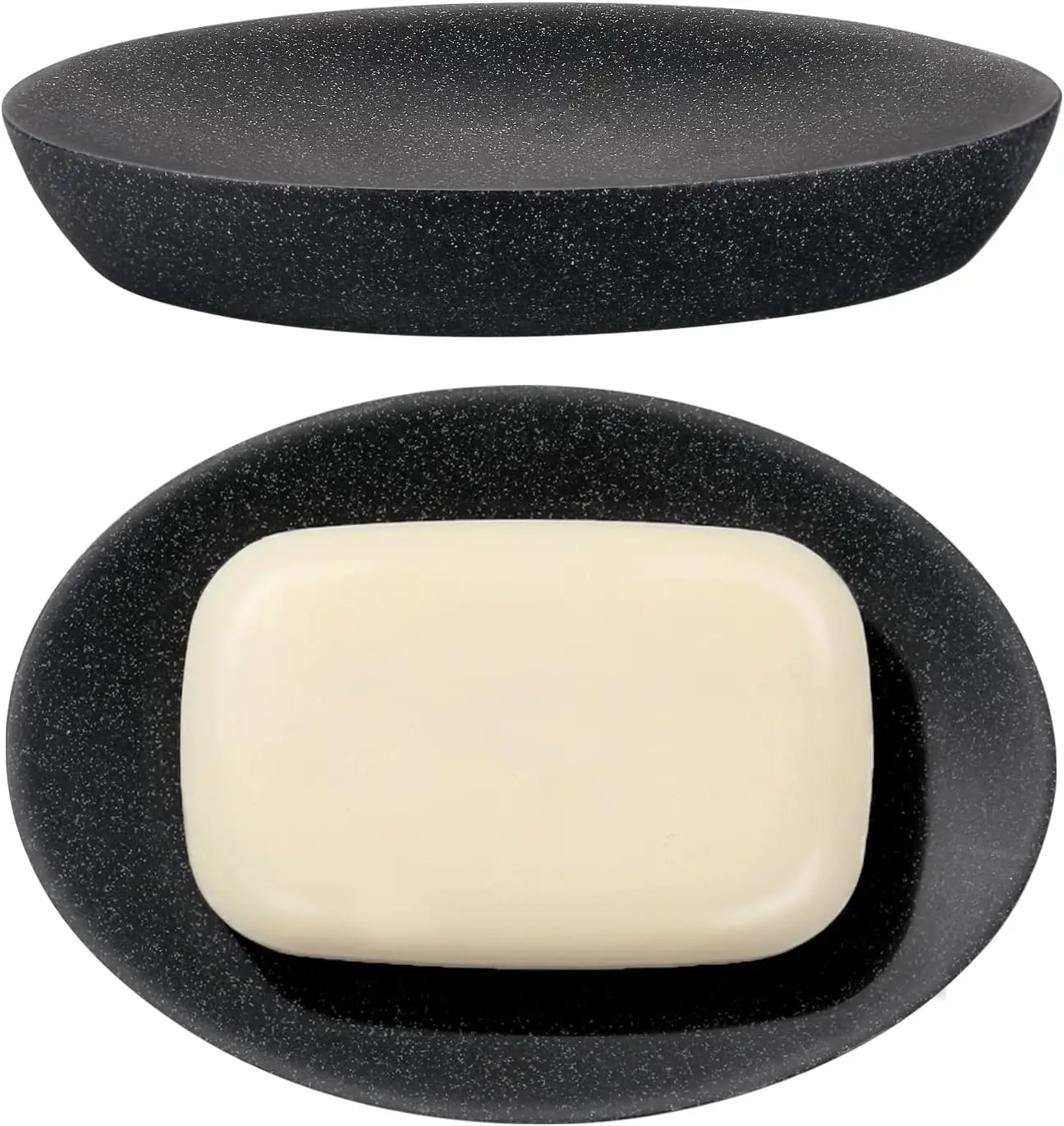 

Resin Soap Saver Dish Tray for Bathroom, Kitchen, and Vanity Organization in Gravel Black