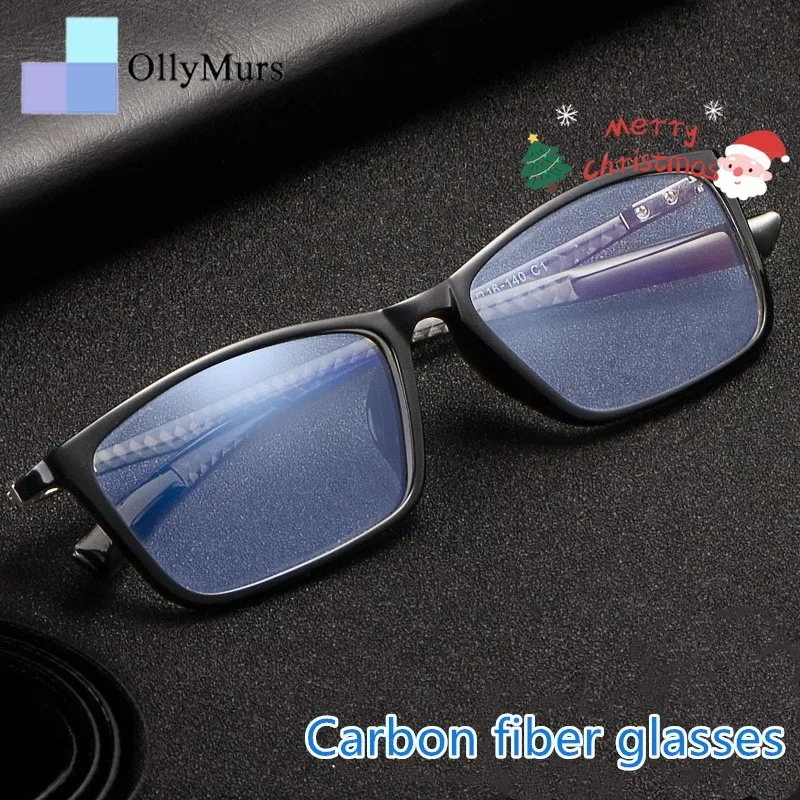 

OLLYMURS Горячая простая мужская оправа для оптических очков из углеродного волокна по рецепту Сверхлегкая удобная модная оправа для очков