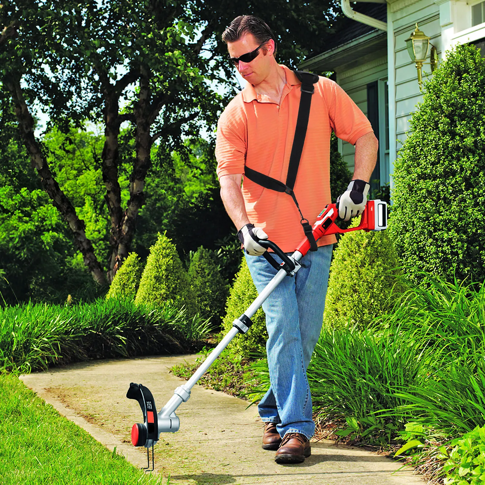 

1pc Universal Grass Shoulder Adjustable Cropper Side Shoulder Strap Padded Lawn Mower Side Belt Non-Slip Cropper Carry Strap