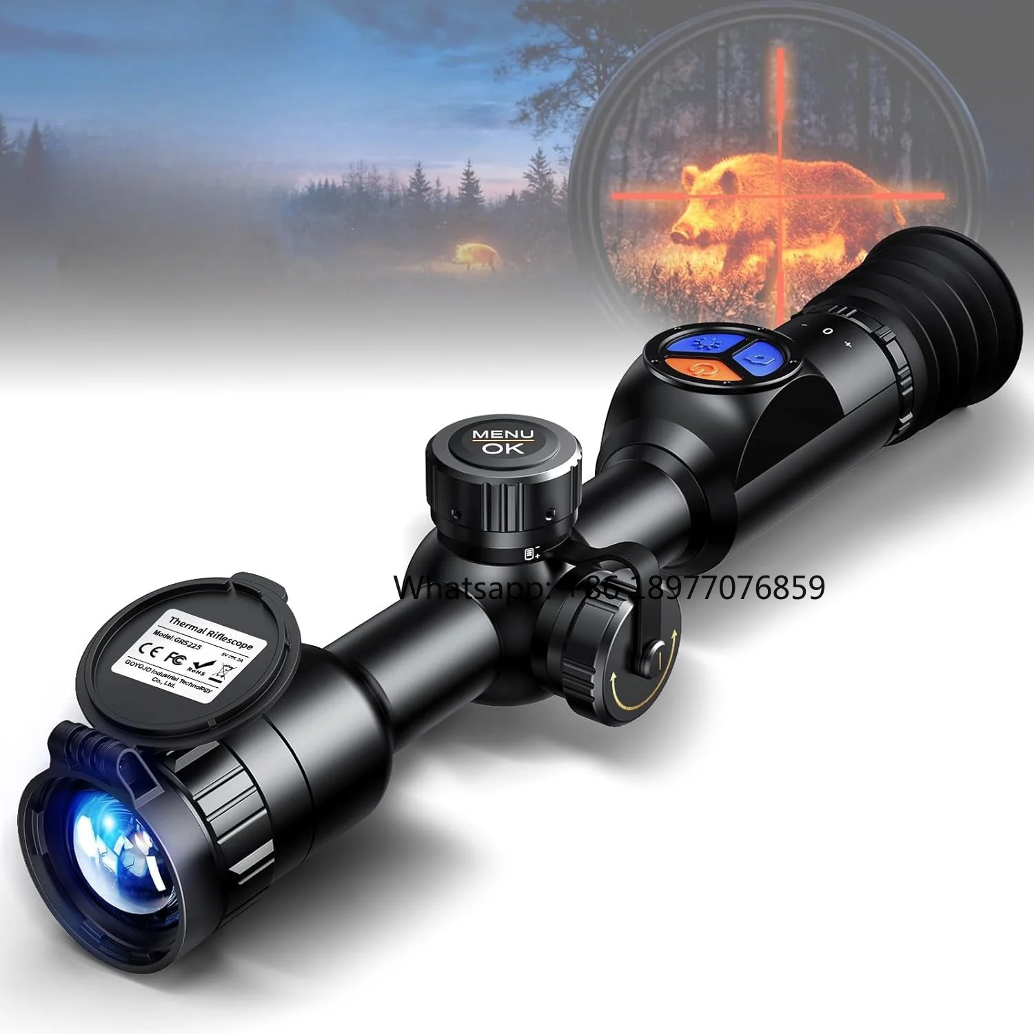 GRS225 Thermal Scope High Resolution Night Vision Infrared Scope For Hunting Outdoor Multiple Reticles Waterproof