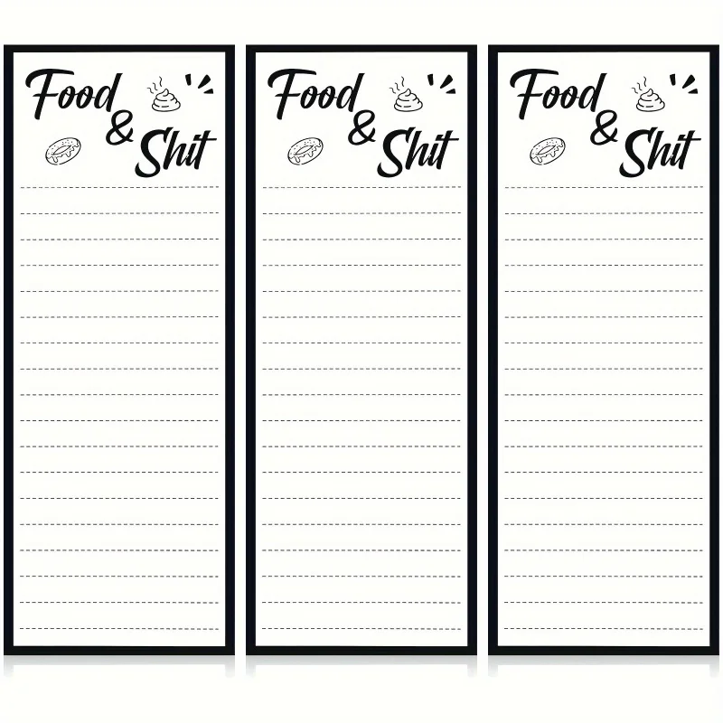 Bloc de notas con lista magnética, recordatorio divertido de lista de comestibles, notas magnéticas para nevera, una nota adhesiva para compras de nevera y listas de tareas, 3 uds.