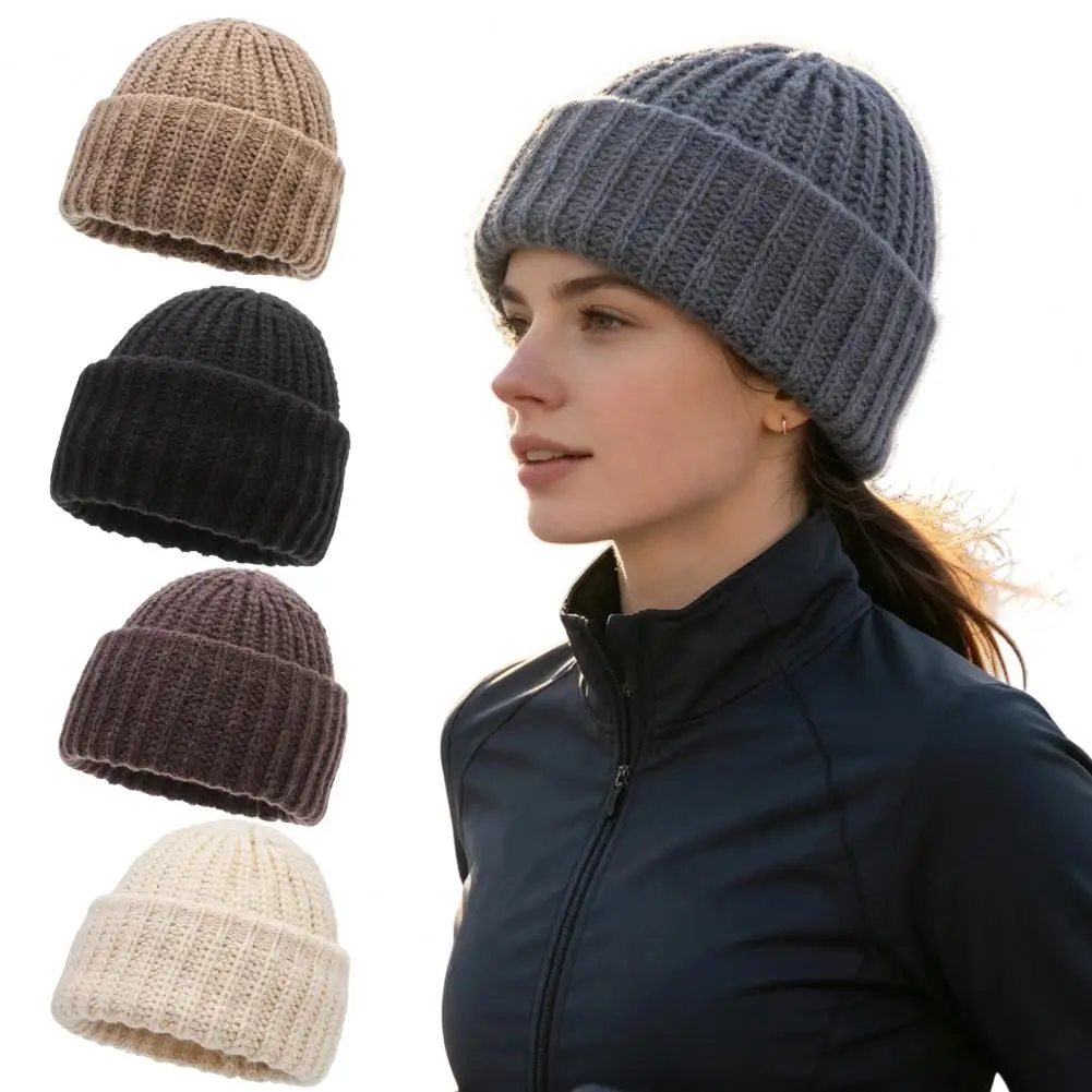 Women's Balaclava Winter Hat Knit Hoodie Scarf Combo Thick Warm Versatile Outdoor Face Cover for Cold Weather