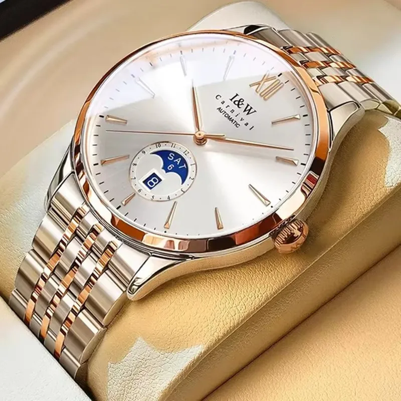 CARNIVAL Brand Mechanical Watch Luxury Sapphire Calendar MIYOTA Movement Automatic Wrist Watches Waterproof for Men Montre Homme