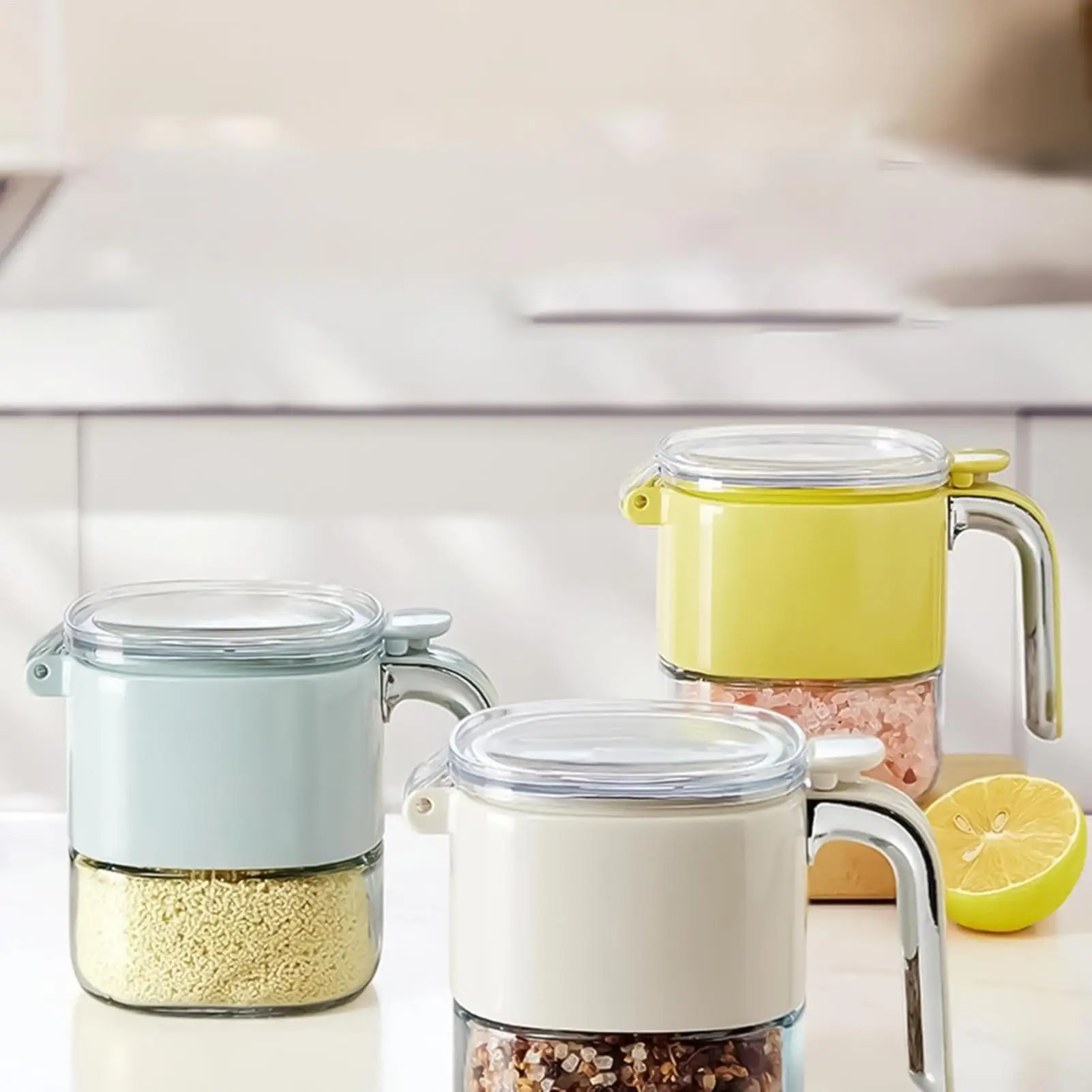 

Seasoning Containers Seasoning Box With Lid And Spoon Airtight Canister For Salt Pepper Powder Dining Table Pantry Cooking