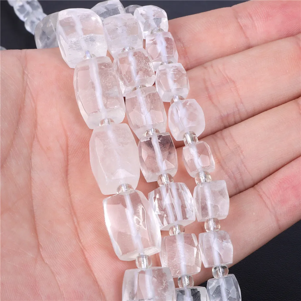 Natural Stone Clear Quartzs Beads White Crystals Loose Spacer Bead For Jewelry Making Charm Accessories DIY Bracelets Necklace