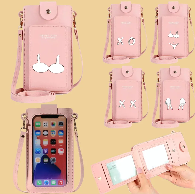 

Сумка для мобильного телефона, новая женская сумка для мобильного телефона, сумка на плечо с ремешком, серия с принтом на груди, маленькие сумки через плечо для дорожного кошелька