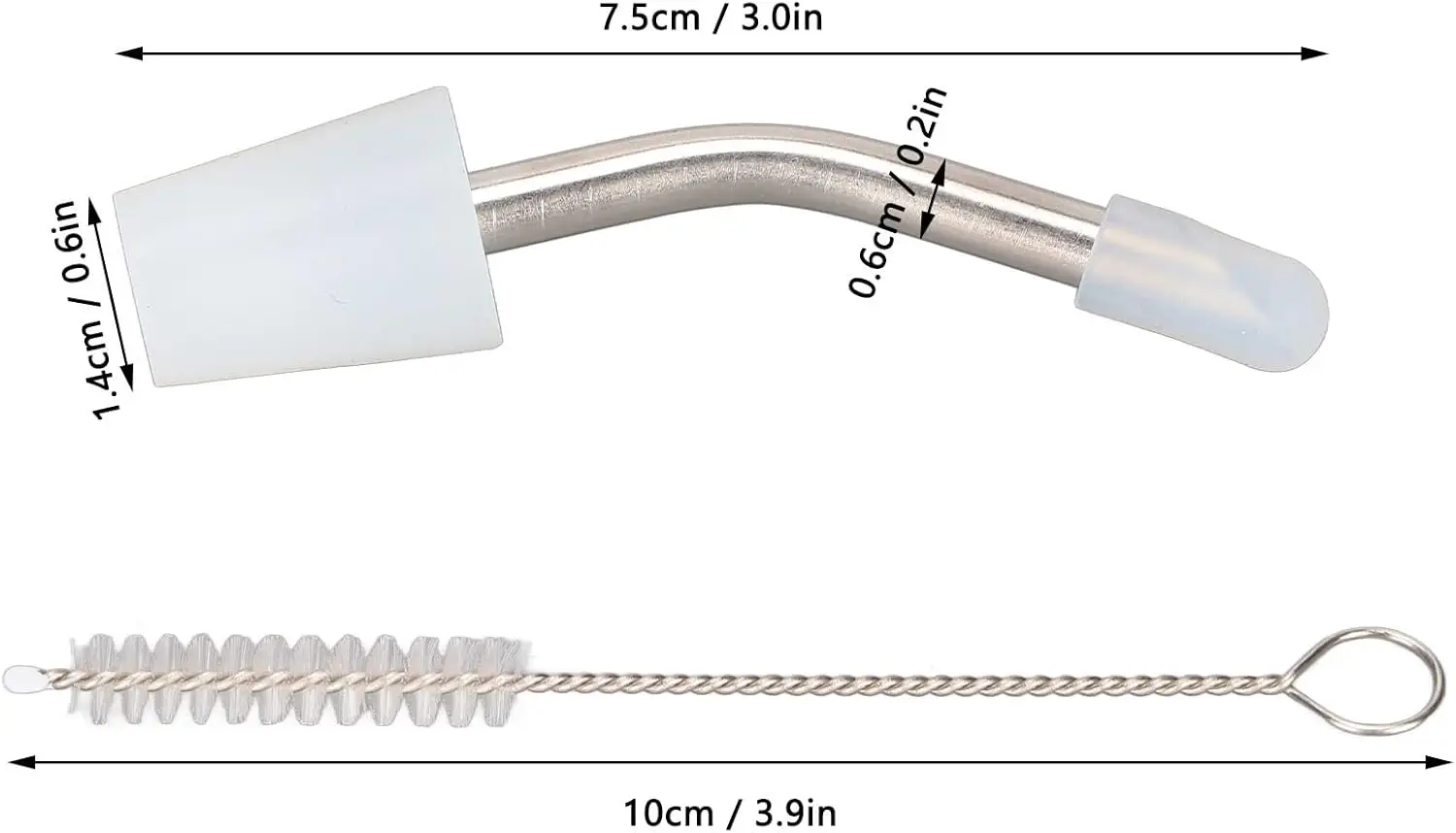Удлиненный носик для чайника, удлиненный носик для чайника из нержавеющей стали с чистящей щеткой, удлинительная трубка для чайника, походный носик для чайника
