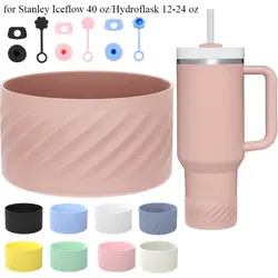 7.5cm bottiglia antiscivolo manicotto inferiore tappo a prova di fuoriuscita accessori per tazza tappo di paglia per Stanley Iceflow 40 oz/Hydroflask 12-24 oz