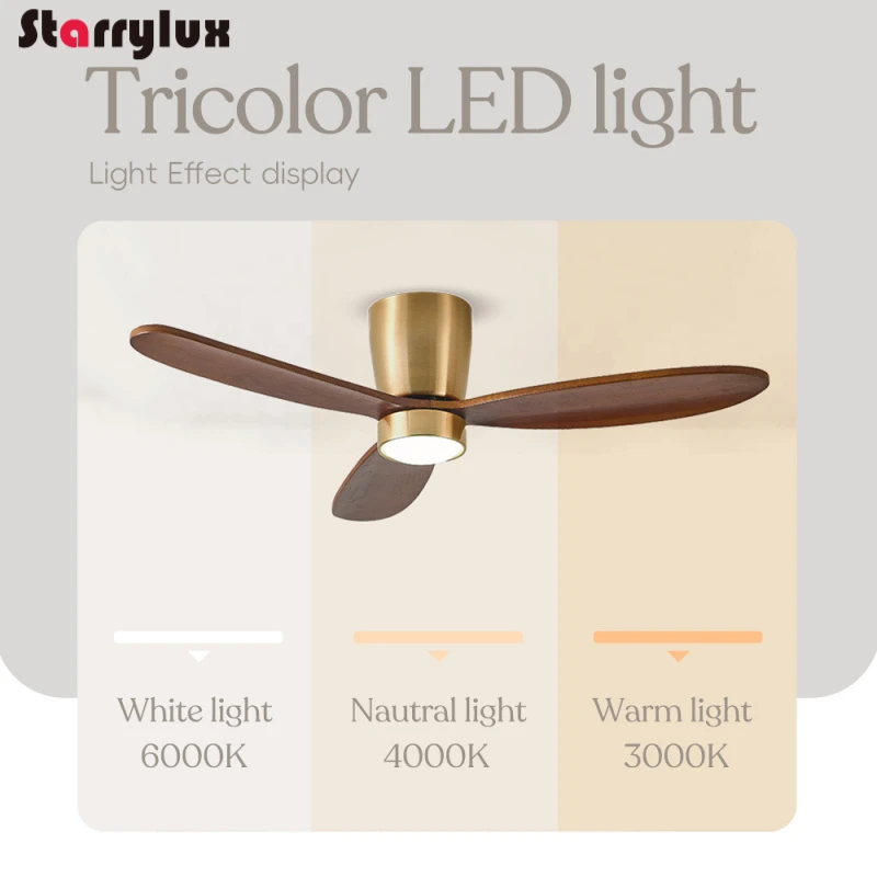 مروحة سقف خشبية 2 في 1 مع ضوء، مراوح غرفة نوم على الطراز الشمالي، مصباح LED هادئ قابل للتعتيم لغرفة المعيشة أضواء ثريا معلقة #6