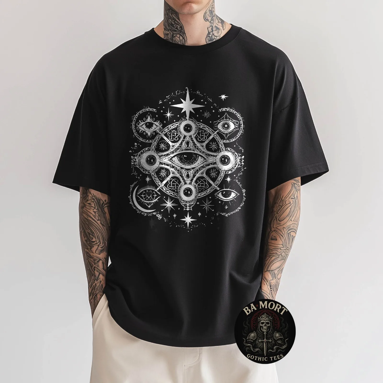 

Celestial Ophanim Angel Gothic Style Biblically Accurate Tee