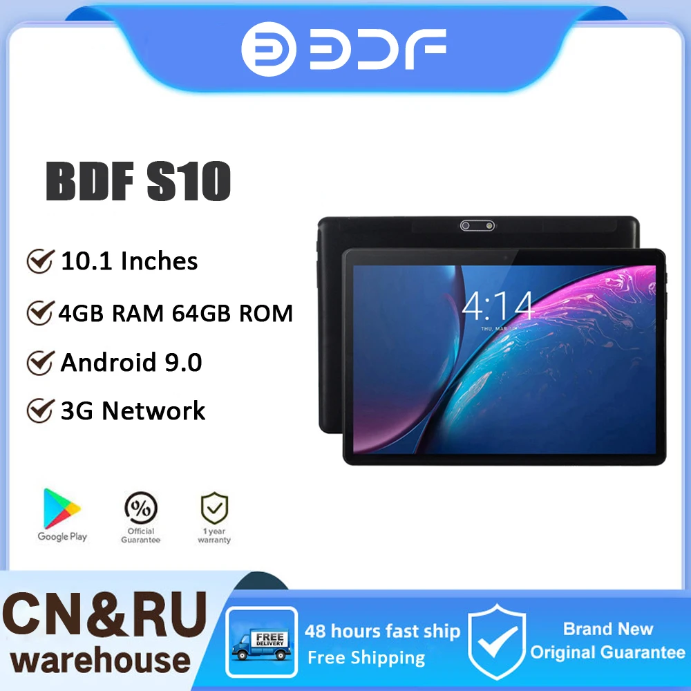 10,1-calowy tablet z systemem Android 9.0 5 Octa Core 4GB RAM 64GB ROM Tablet Podwójne karty SIM 3G Połączenie telefoniczne GPS WiFi Bluetooth Tablety Pc