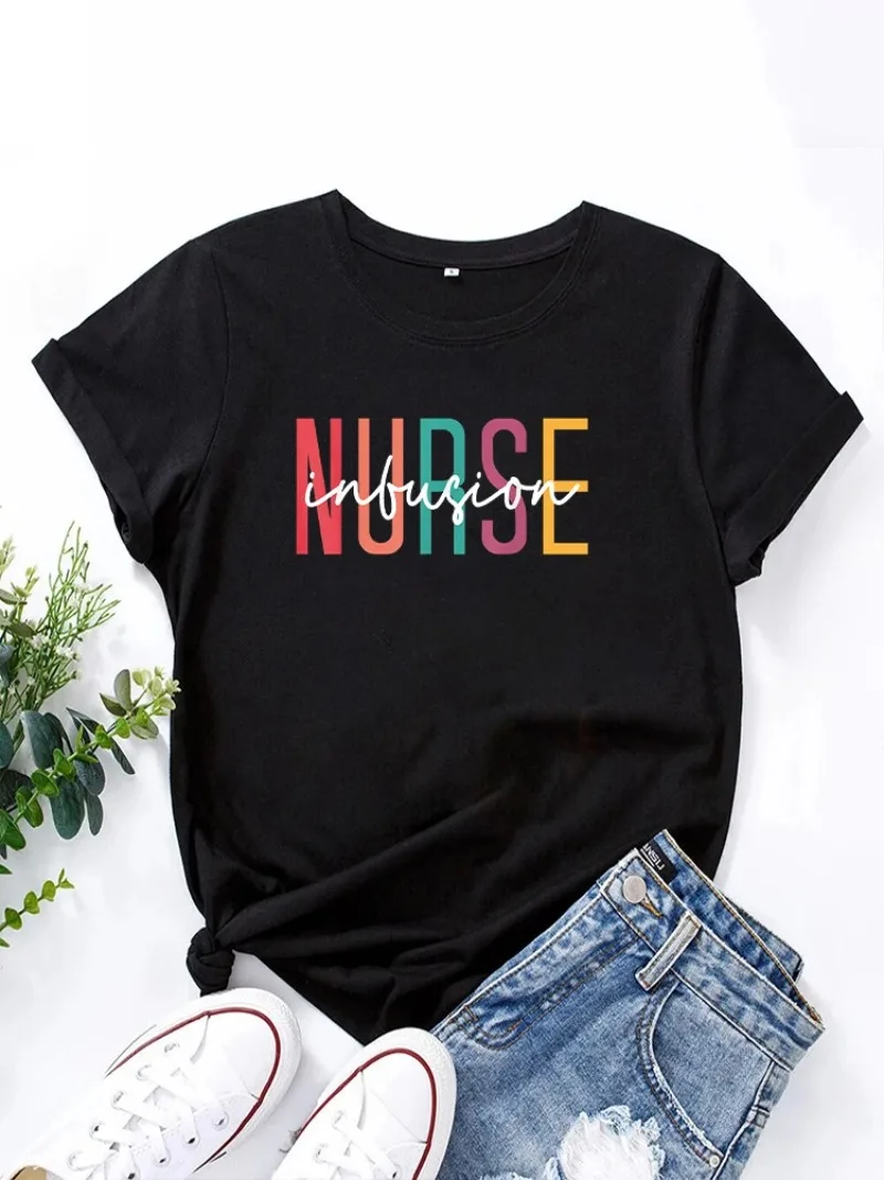 Dialysis Nurse Women T Shirt Summer Fashion Short Sleeved T-shirt Printed O-neck Casual T-shirt Women's Clothing