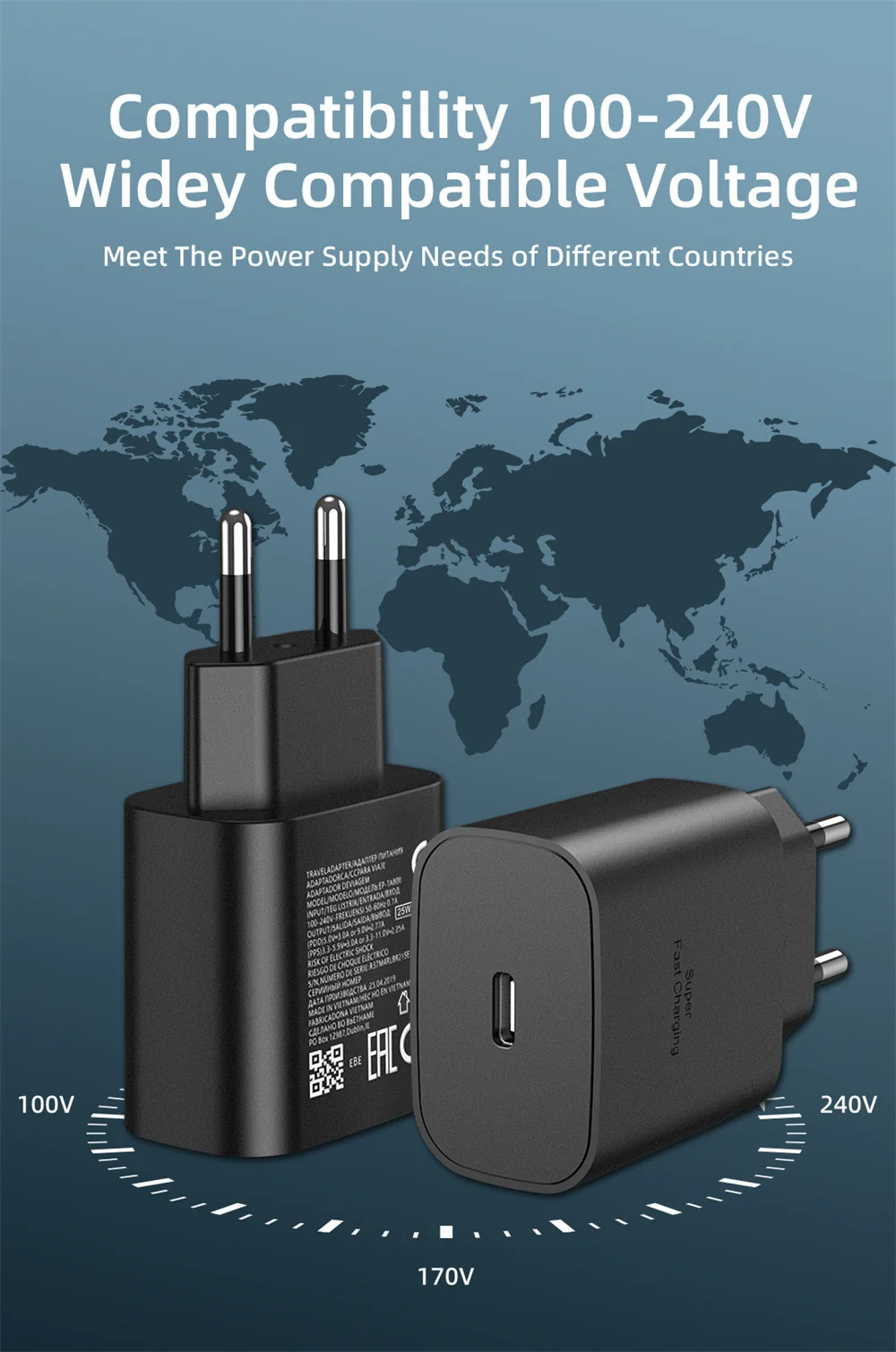 5/10pcs 25W Fast Charging Type C PD Wall Charger USB-C Power Adapter For Samsung S20 S21 S22 S23 Note 20 Extra Cable - náhled 6