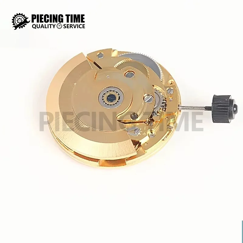 Movimiento mecánico automático de Shanghai 2824, accesorios de reloj, oro plateado, 6 en punto, nuevo