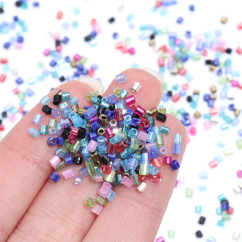 1200/5000pcs 2mm AB Color Short Tube Glass Beads Glass Seed Beads for Jewelry Making Loose Spacer Beads DIY Bracelet Necklace