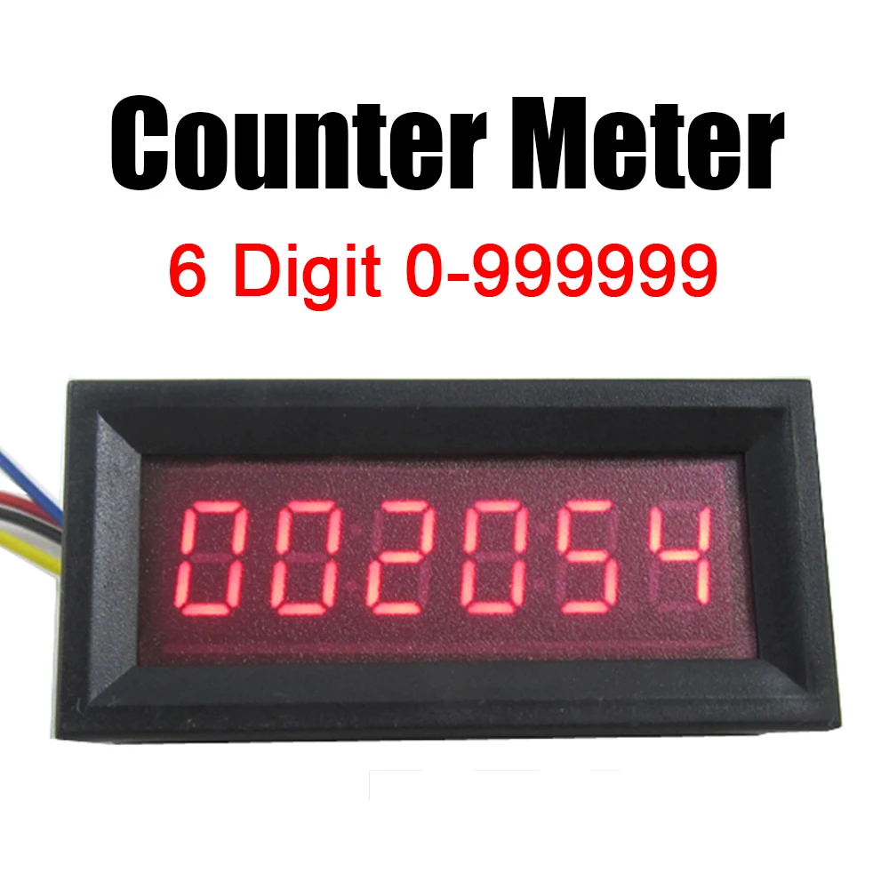 Medidor de Painel Contador Digital Display Led Count Table up Plus Totalizer Dígitos 0-999999 8v 12v dc