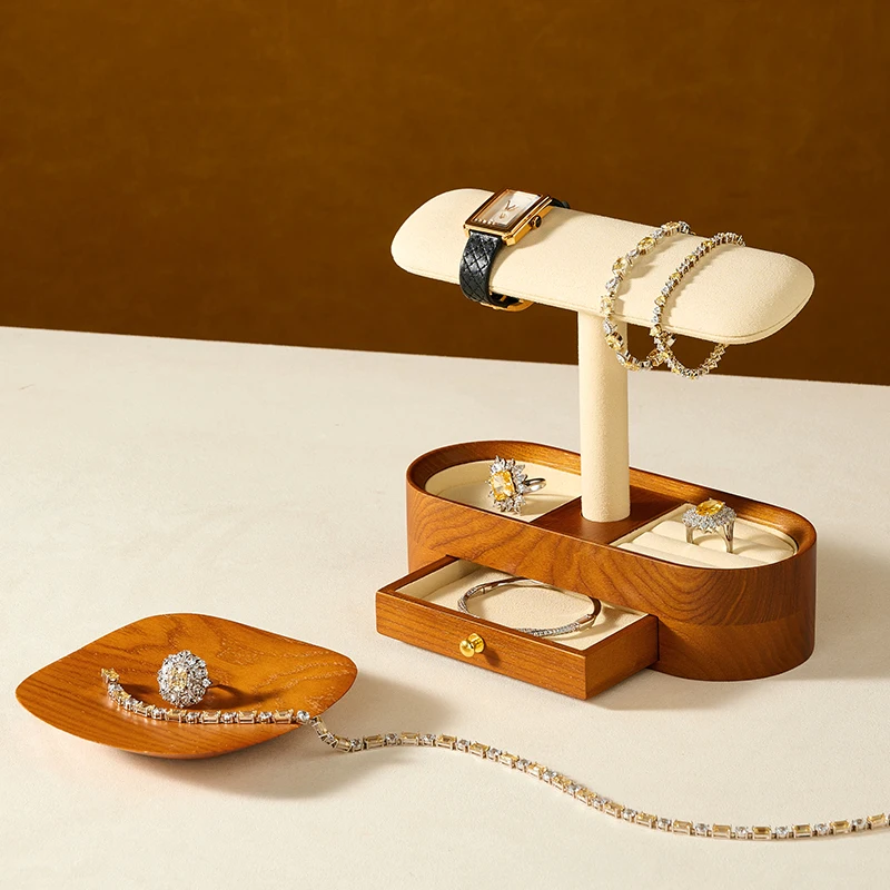 Oirlv-木製の時計ホルダー,ジュエリースタンド,T字型のジュエリーディスプレイ,頑丈な木製のジュエリースタンド,時計のディスプレイ,リングのオーガナイザー