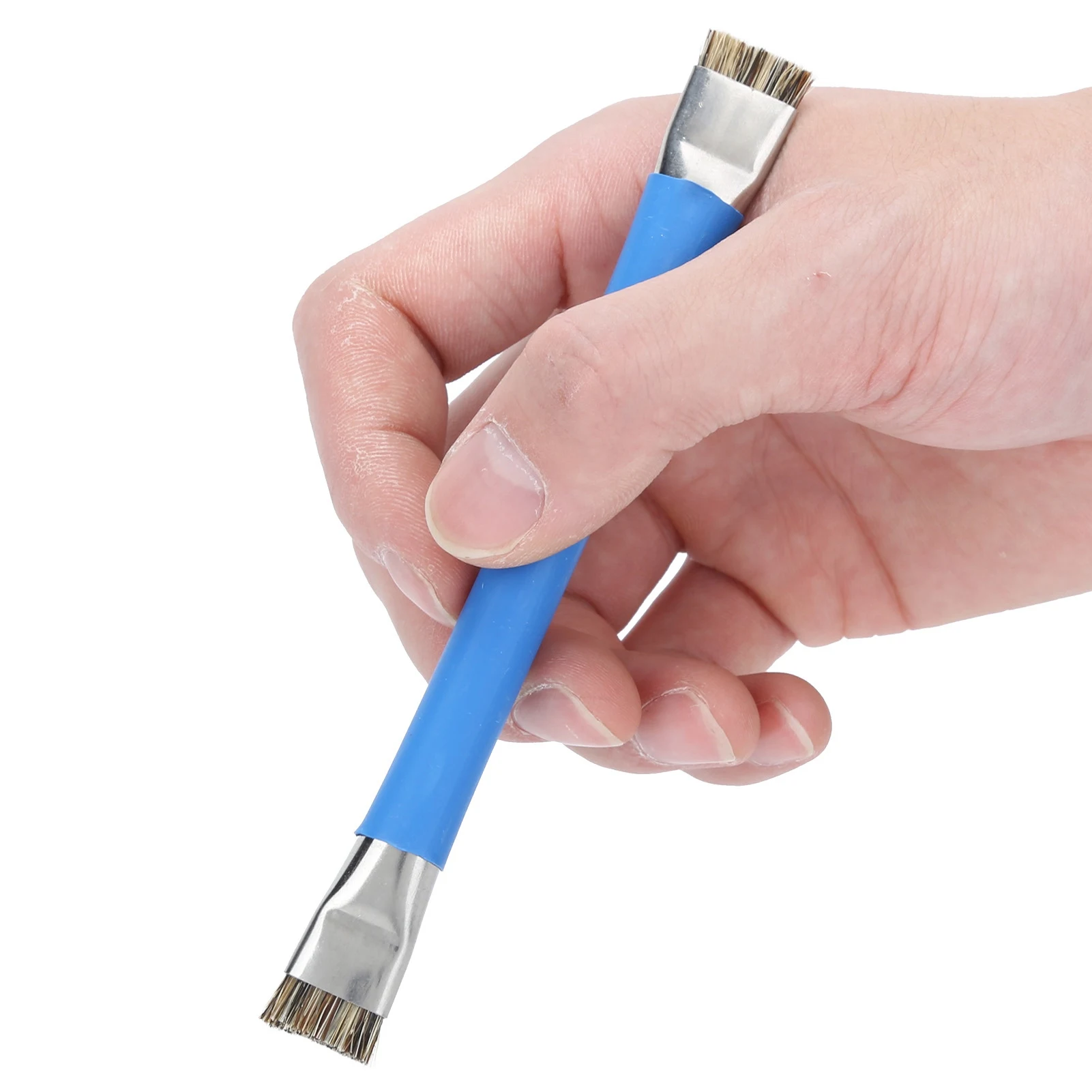 2 pçs escova de cabeça dupla escova antiestática segura ferramentas de limpeza dura para o telefone placa-mãe escova de limpeza