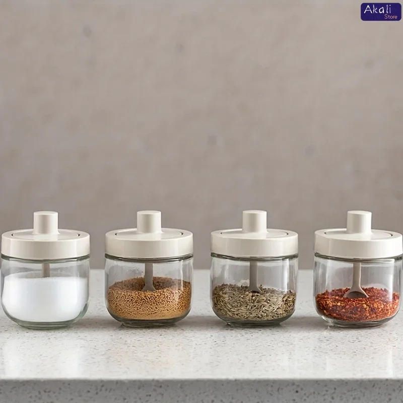 Kitchen Seasoning Jar Household Salt Jar Spice Box Storage Box Chili Seasoning Dispenser Sealed Bottle Practical Kitchen Storage
