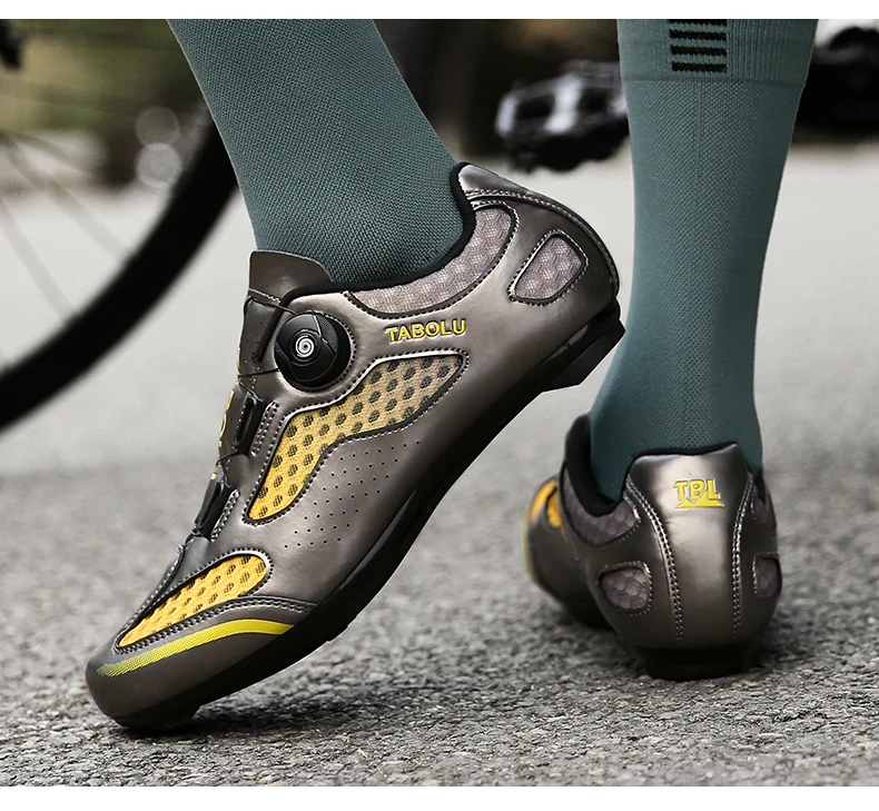Unisex-Fahrradschuhe für Rennräder, atmungsaktiv, rutschfest, verschleißfest, Pedalschuhe für den Außenbereich, Wettkampf-Fahrradschuhe – Detail 16