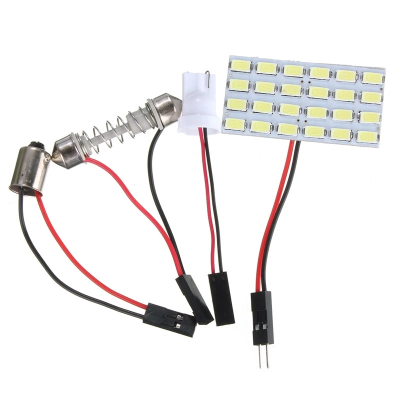 2 Set 24 LED 5730 SMD Light Panel Board Pure White Auto Interior Reading Map BA9S Festoon Lamp Bulb DC12V