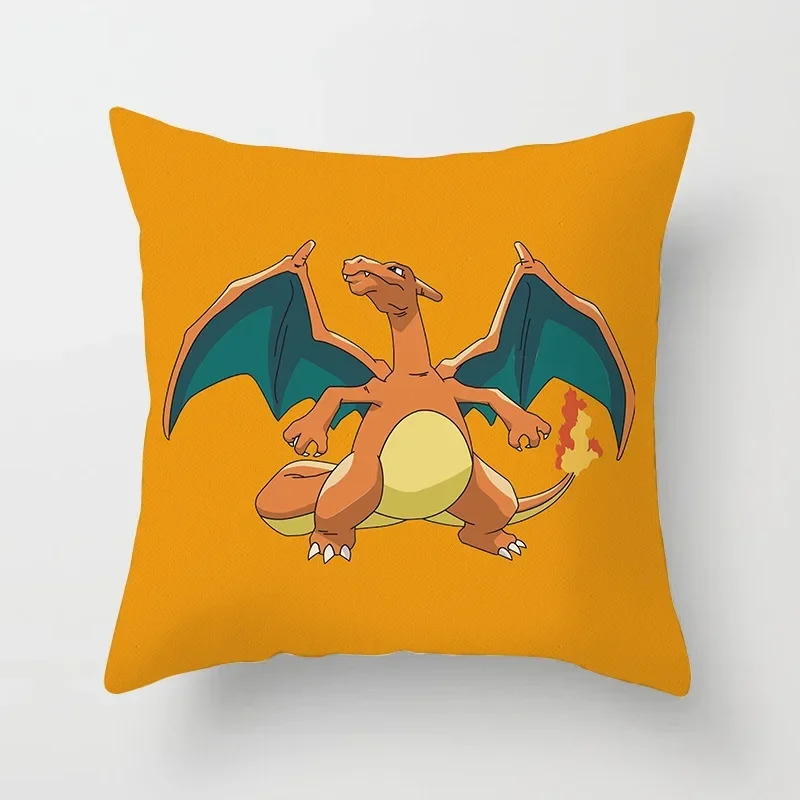 Anime Pokemon Pikachu Kissenbezüge Deko-Spielzeug für Zuhause Büro Sofa Cartoon Charizard Actionfigur Quadratische Kissenhüllen Spielzeug Geschenk