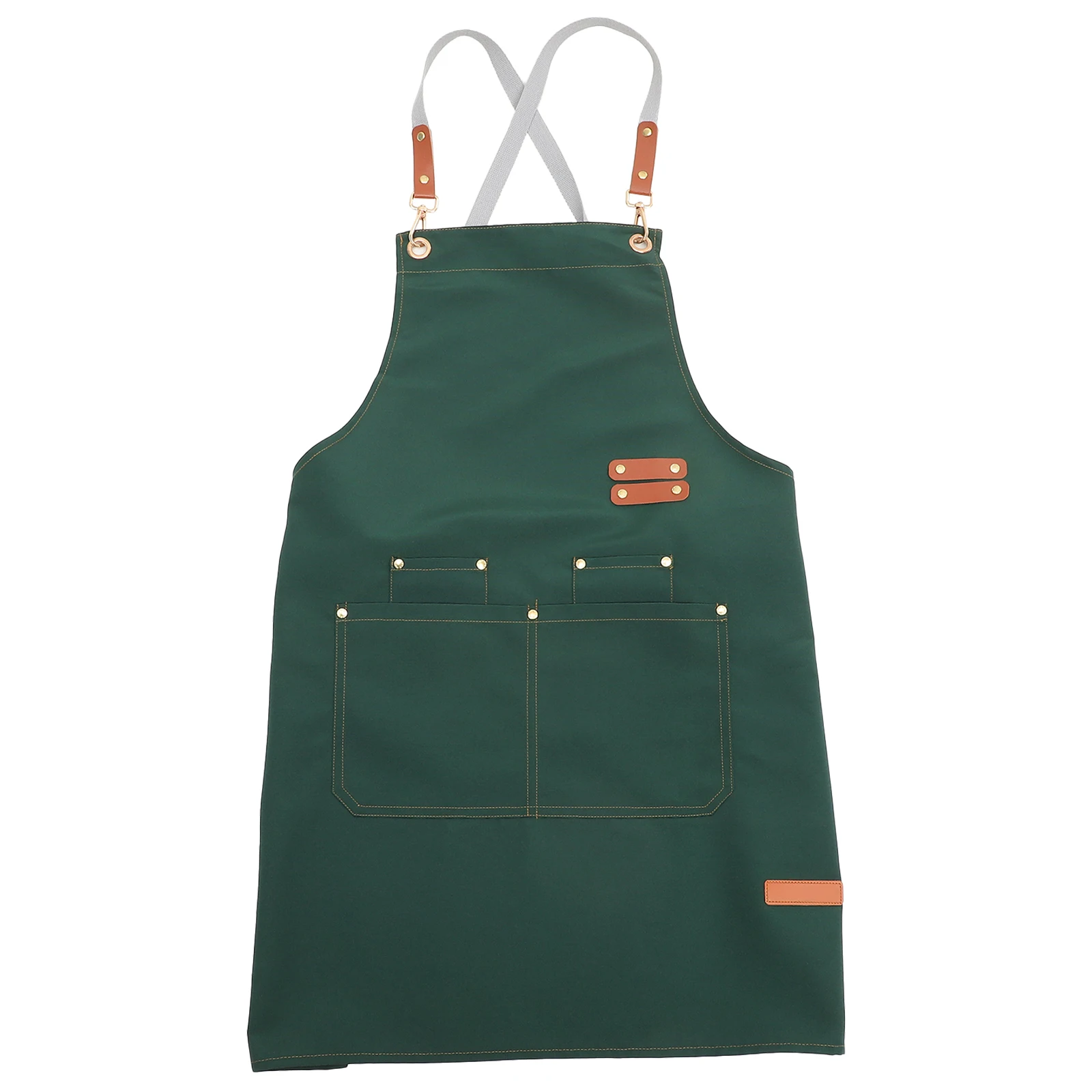 

1pc Waterproof Canvas Oil Proof Kitchen Apron Adjustable Strap Reusable Cooking Apron For Bbq Baking Gardening Workshop