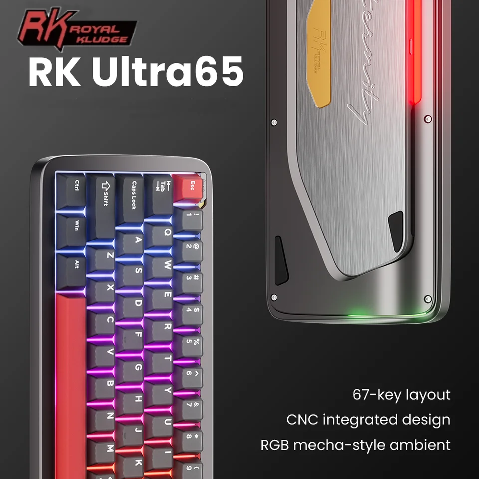 RK ROYAL KLUDGE Ultra65 Wired Aluminum Mechanical Keyboard 65
