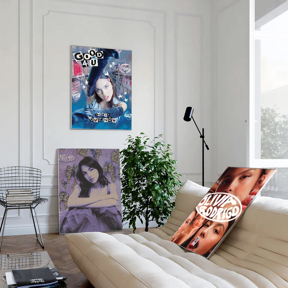 Piosenkarka O-Olivia fajne R-Rodrigo DIY plakat samoprzylepny biały papier drukuje plakaty grafika Vintage malarstwo dekoracyjne