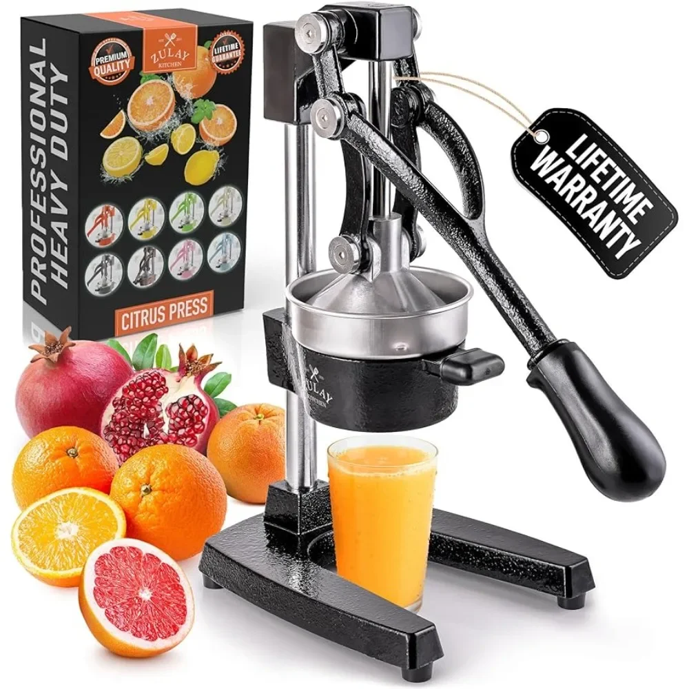 

Kitchen Cast-Iron Orange Juice Squeezer - Heavy-Duty, Easy-to-Clean, Professional Citrus Juicer - Durable Stainless Steel(Black)