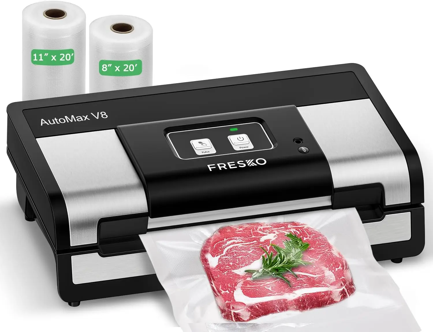 

Automatic Vacuum Sealer for Food, Hands-Free Operation, Seal 50 Bags in 20 Min, Built-in Cutter & 2 Roll Bags