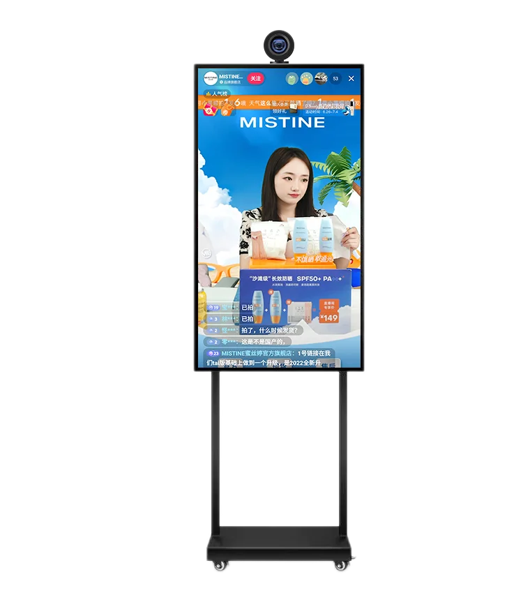

Instagram Tiktok Live Streaming Broadcasting Equipment for Advertising 55 Inch Large Interactive Screen