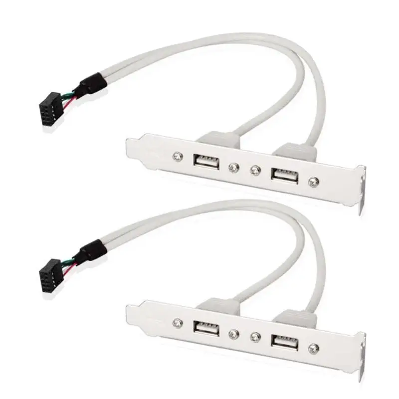 L4MD 2 Port USB 2.0 bis 9 Pin -Headerhalter -Halterungs -Verlängerungskabel für die Rückseite des Computers – Detail 5
