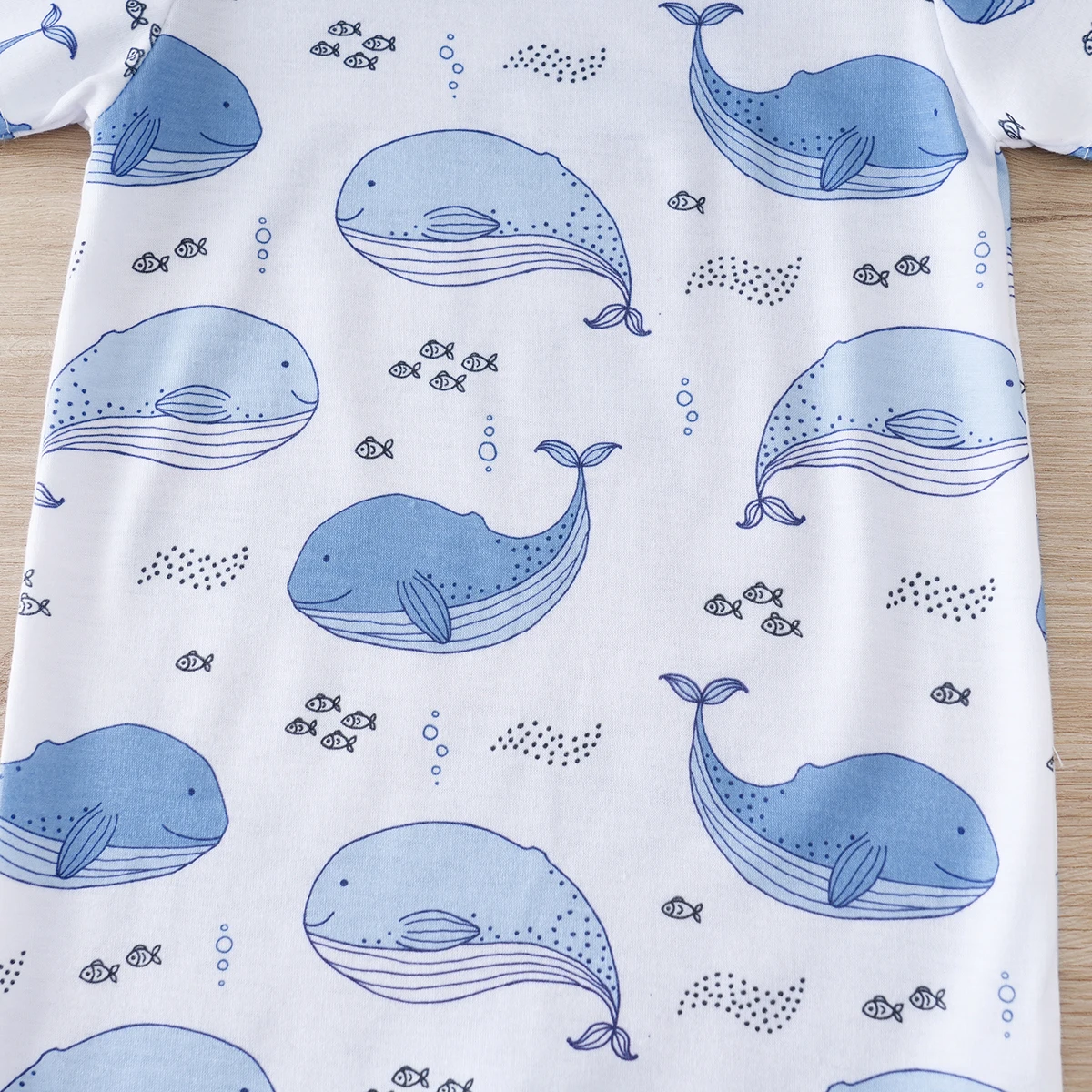 IURNXB Baby Romper Short Sleeve Infant Whale Print Bodysuit Newborn Cartoon Allover Printed Onesie for Boy\'s Clothing 0-18M