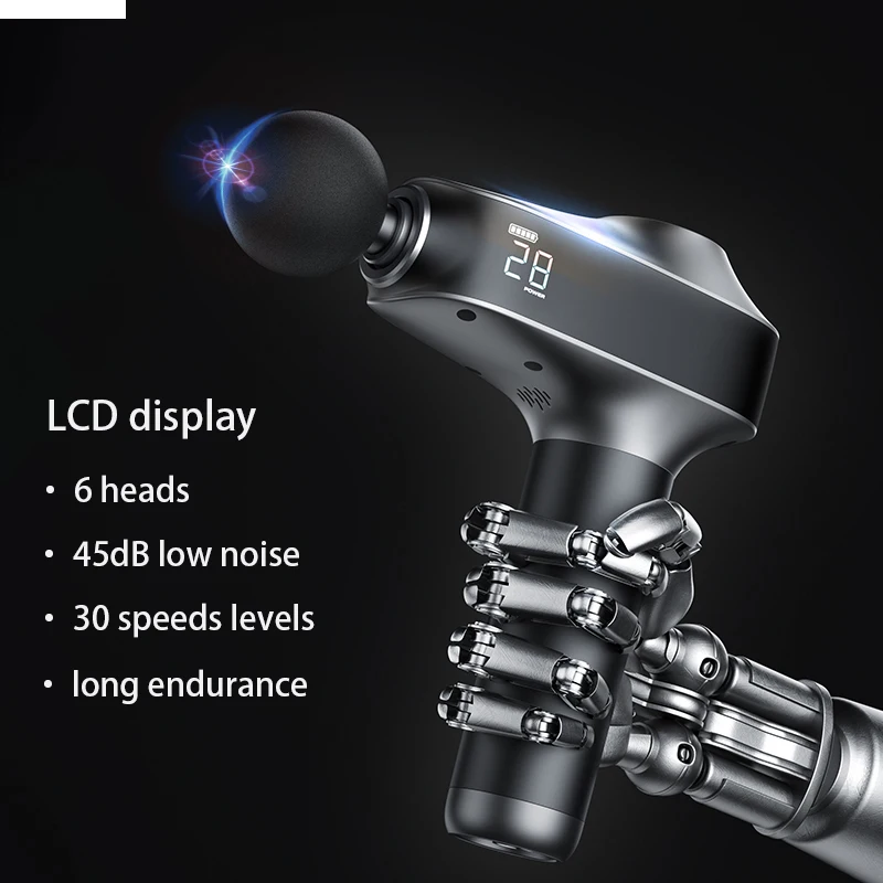 

Massage Products Brushless Motor Strong Deep Tissue Percussion Muscle Massager Body Professional Fascia Gun