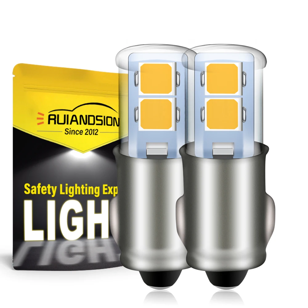 

Светодиодная лампа Ruiandison, лампа для интерьера прибора, 2 шт., Ba7s, T7, подсветка приборной панели автомобиля, 12 В, синяя, белая, желтая, 4300K, 6000K, зеленый, красный