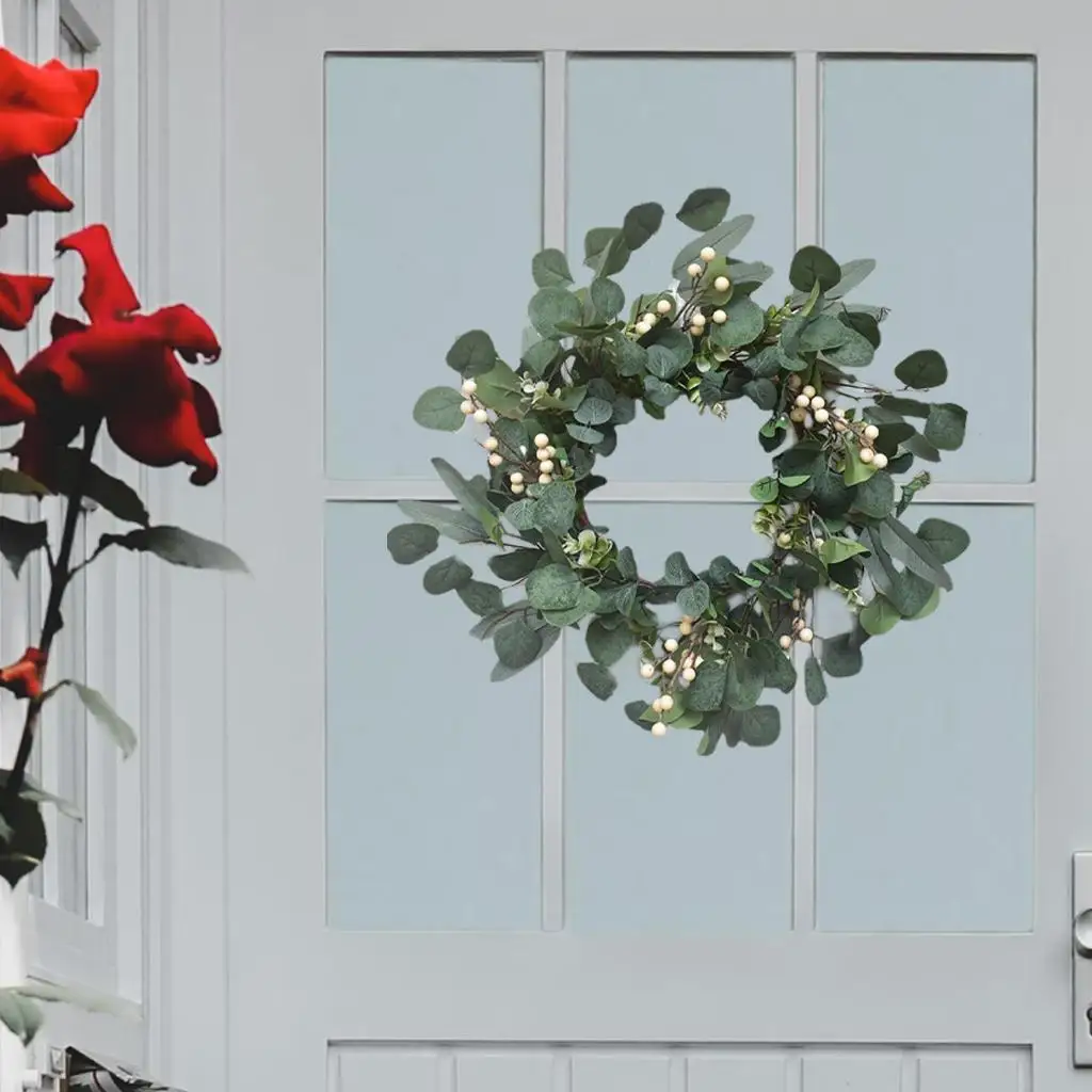 Artificial Eucalyptus Wreath Garland Greenery Leaves Front Door Garden Party