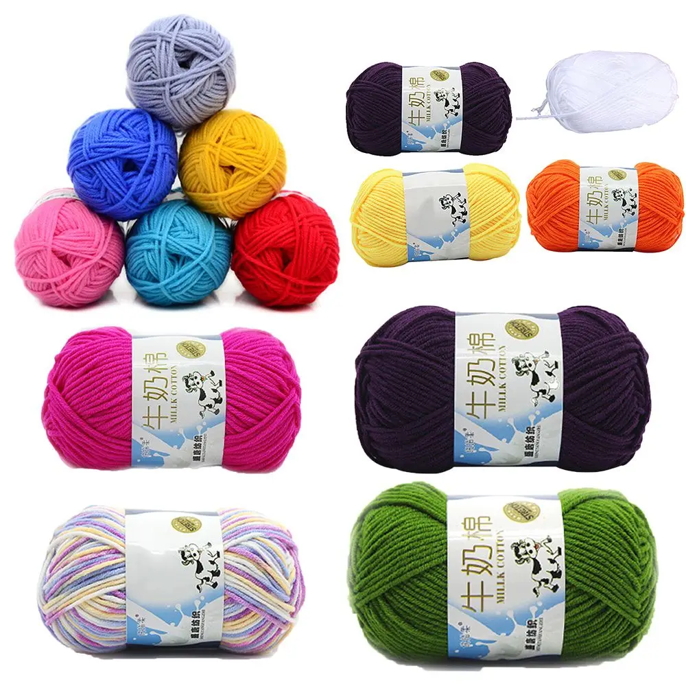 

50 G Milk Cotton Yarn Beginner Chunky Knitting Accessories for Crochet Sports Baby