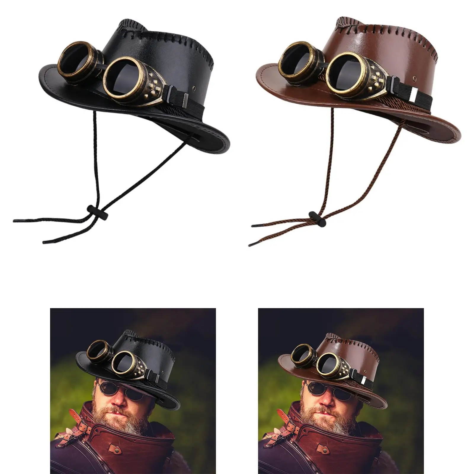 Chapeau haut de forme Steampunk avec lunettes Steam Punk, chapeau d'halloween pour adultes, couvre-chef pour bal de promo, jeu de rôle, spectacle sur scène, carnaval de vacances