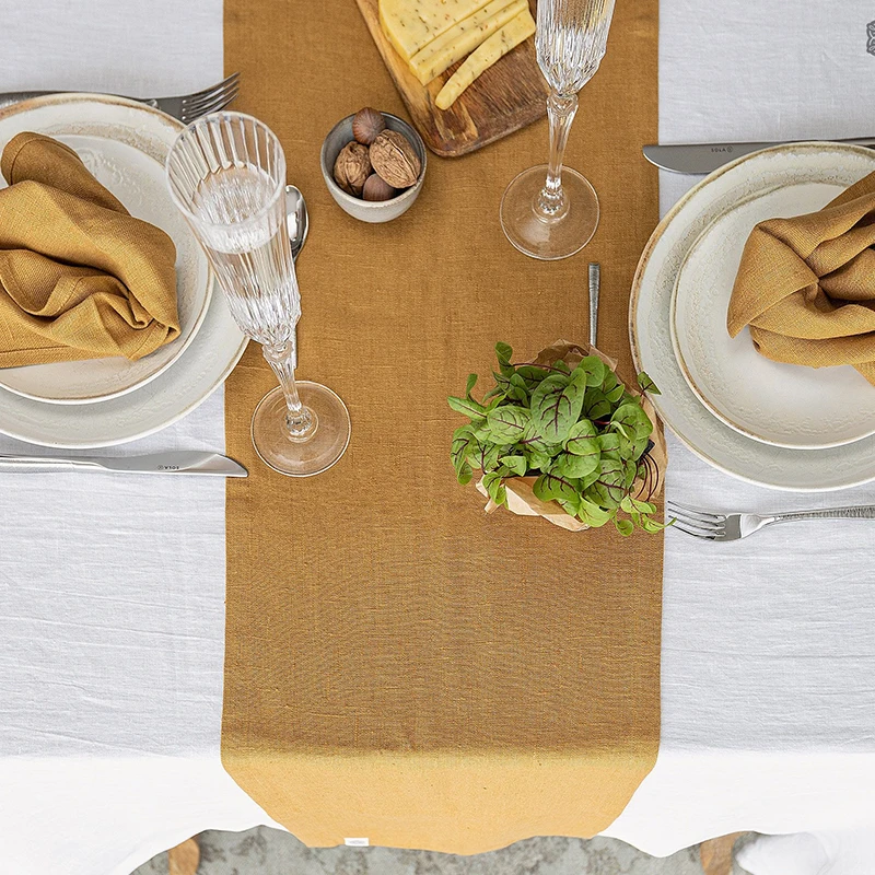 Linen Table Runner Mitered Cor - Christmas Table Runner 评论和价格