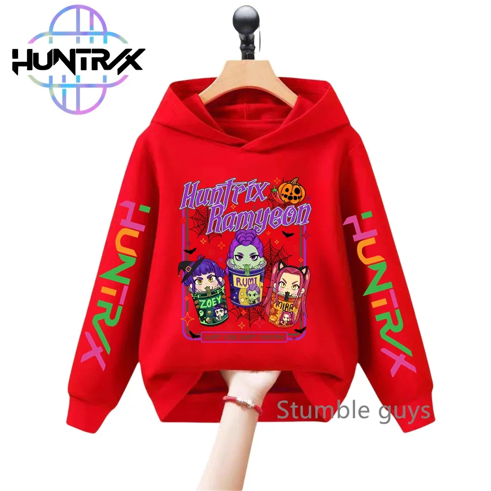 

Autumn Anime Cartoon Kids KPop Demon Hunters Hoodie Long Sleeve Sweatshirt Boys Clothes Girls Halloween Casual​